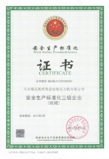安全标准化三级证书